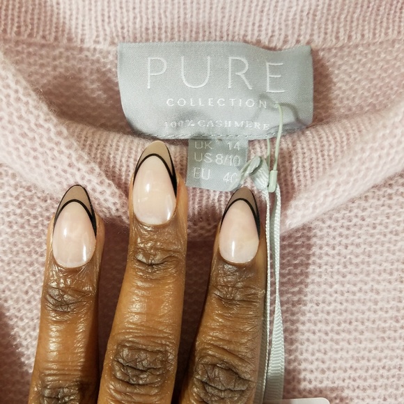 100% Cashmere Pink Gassato Sweater Pure Collection - Picture 3 of 6